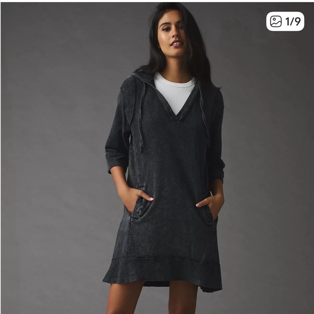 Daily Practice Anthropologie Hooded Sweatshirt Tunic Dress XS fits like S